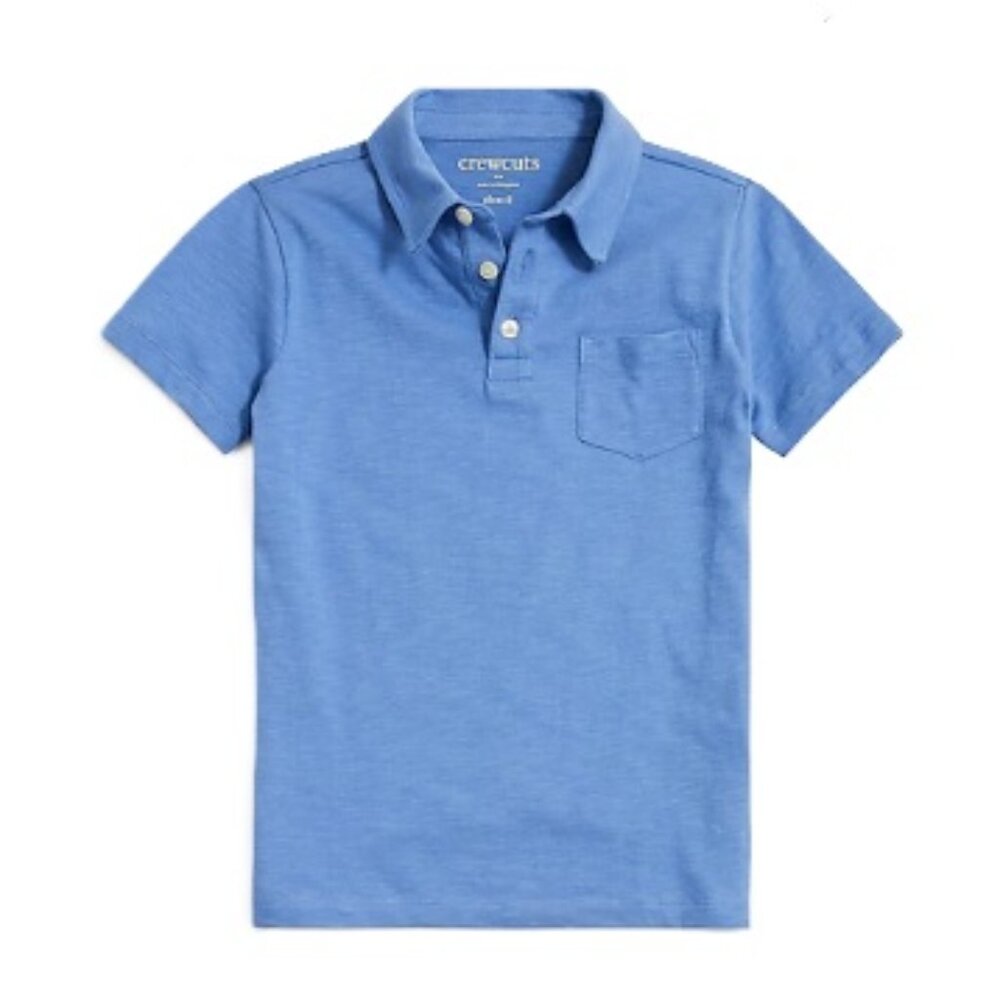 NWT -  J. Crew Factory Kids' cotton slub polo shirt, Retro Blue - Size XS